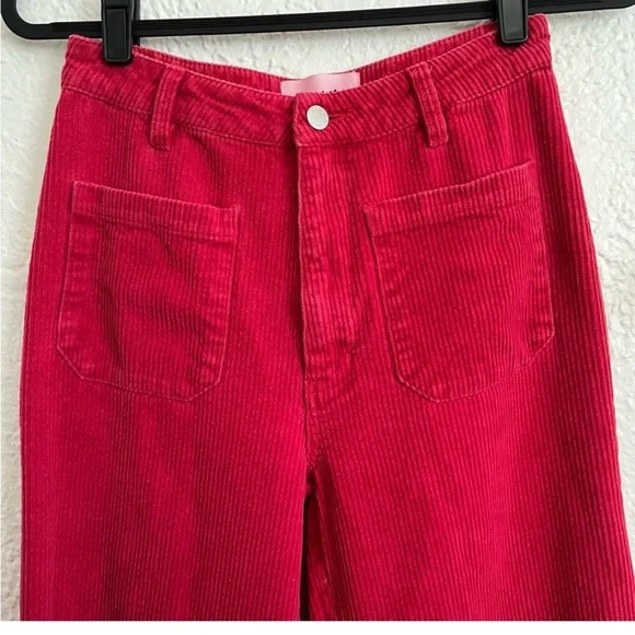 Rolla’s Corduroy Sailor Wide Leg Cropped Jeans Pants bright red Size Small - Picture 5 of 12